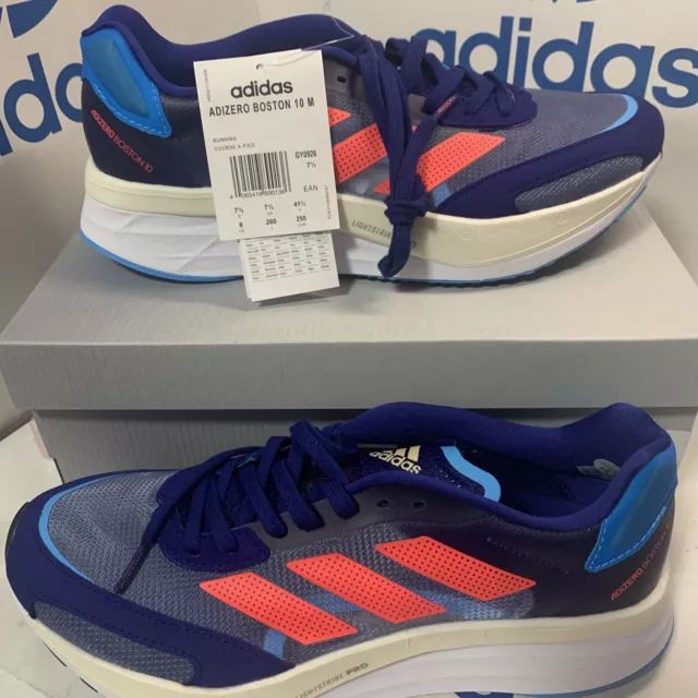 Adidas Adizero Boston 10 Herren Größe UK 7,5 LAUFSCHUHE GY0926 Brandneu im Karton