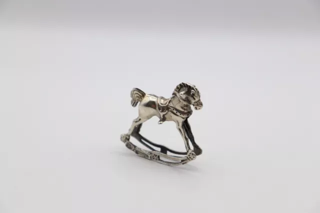 Vintage Sterling Silver Miniature Rocking Horse Stamped 925