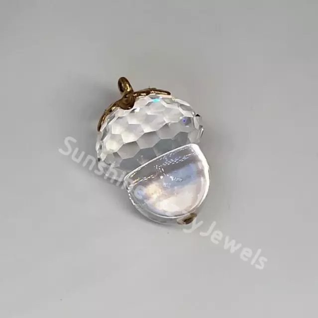 Swarovski Crystal Clear Acorn 4775 Pendant w/ Brass Top; RARE