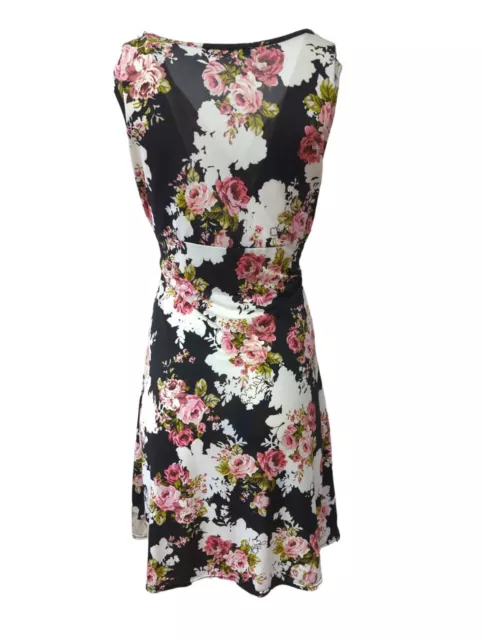 A-Line Dress Floral Self-Tie Plunge-V Printed Sleeveless Midi Size S/M -DR889 3