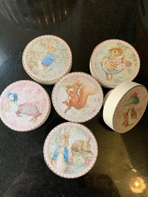 Boutons de porte en bois faits main Beatrix Potter Peter Rabbit poignée tire commode