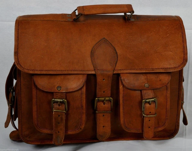 Sac à Bandoulière Homme En Cuir Véritable - Marque Altieri, Vintage Style, Marron, Neuf Avec étiquettes