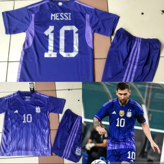 ADIDAS ORIG ARGENTINA Lionel Messi Kids Away Jersey Set FIFA World Cup