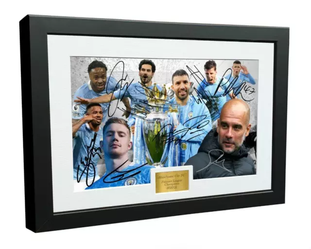 2021 Premier League Champions Manchester City Photo Picture Frame Aguero Foden