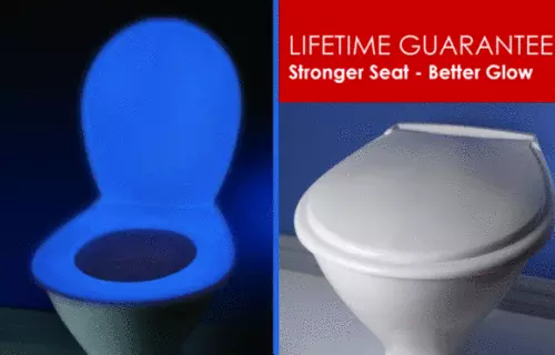 3 BLUE GLOW in the dark toilet seats incorp. antimicrobial protection SPECIAL PR 2