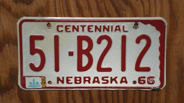 1966 1967 1968 HARLAN COUNTY Nebraska License Plate