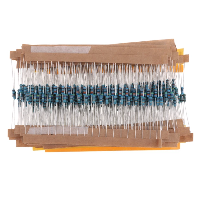 Lot 600pcs Assorted Metal Film Resistors 1/4W 0.25W 30 Values 1%