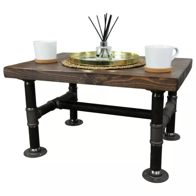Industrial Coffee Table With Reclaimed Timber & Industrial Raw Steel Pipe Legs!