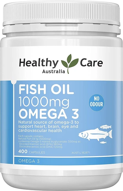 Fish Oil 1000mg 400 Softgel Capsules Natural source of Omega 3 to support heart