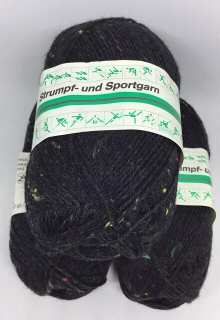 Aktionsware Strumpf- und Sportgarn 4-fach Belisa 50g 3050 Tweed schwarz