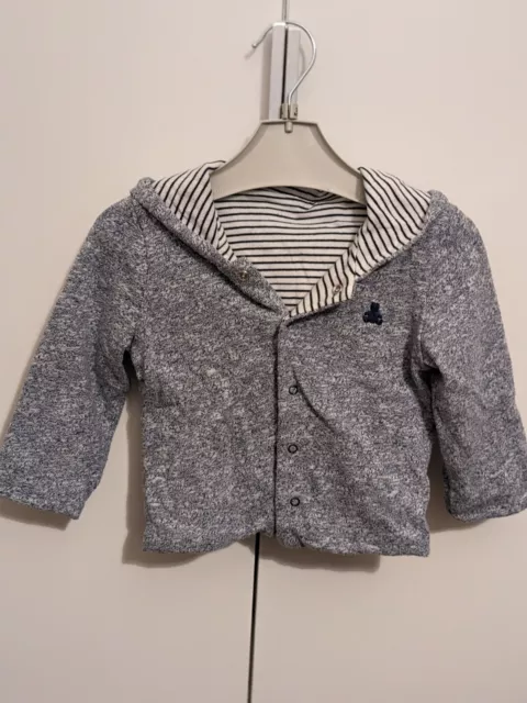 Baby Gap blue cotton jacket hoodie 9-12 months VGC