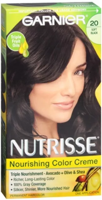 Garnier NUTRISSE Nourishing Color Creme. Triple Oils, One Application, Black ...