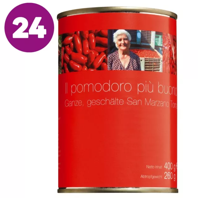 (9,61 EUR/kg) 24 Dosen San Marzano Tomaten (400/260g) ganz & geschält