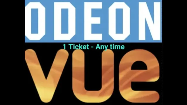 1 x Odeon or Vue Cinema Ticket Any time/day including Luxe - Expires 31/12/2023
