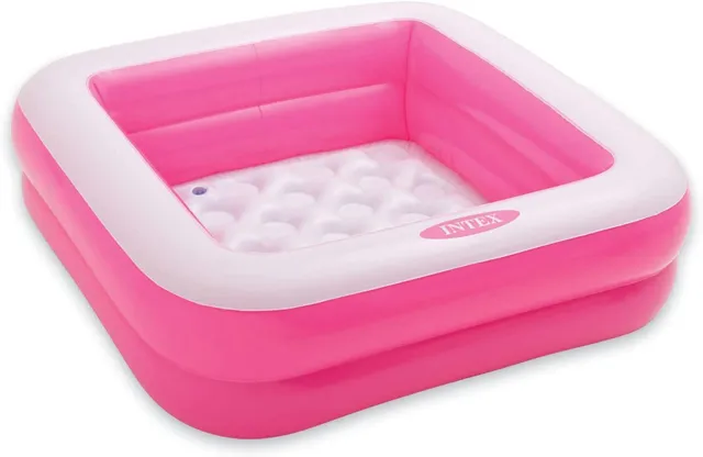 PISCINA GONFIABILE RETTANGOLARE - ROSA - BABY - DIM 85 x 85 x 23 cm - INTEX