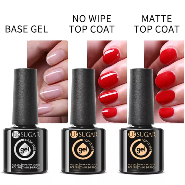 Venalisa UR Sugar Base Coat, Matt Top coat,No Wipe Top Nail Gel Polish Soak Off 3