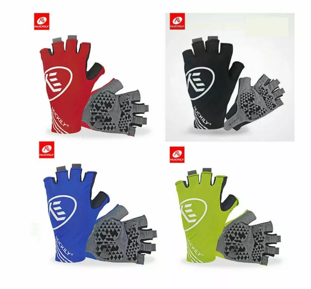 Nuckily Cycling Riding Gloves Bicycle Mountain Half Finger Skid Silicone MTB Bik 2