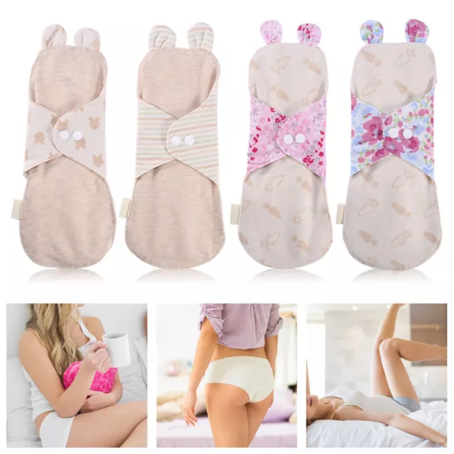 Reusable Cotton Menstrual Pad Washable Day&Night Panty Liner Sanitary Cloth BE