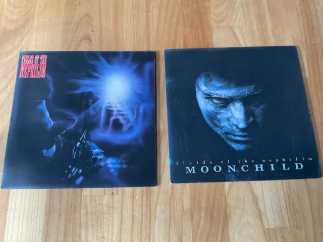 Fields of the Nephilim  7 inch singles x 2, moonchild and blue water Ex