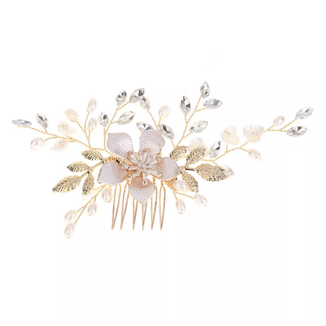Bridal Hair Tiara Wedding Hair Comb Flower Women Hair Jewelry Pearl Headband-DC
