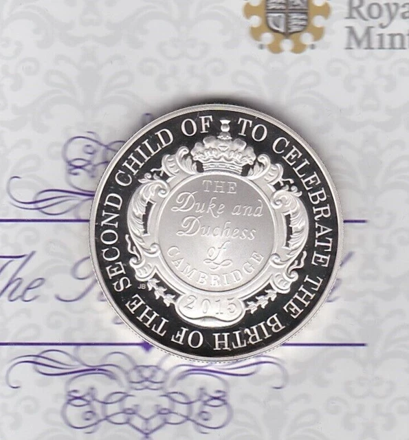 Boxed 2015 The Royal Birth Standard Silver Proof £5 Coin With Certificate.