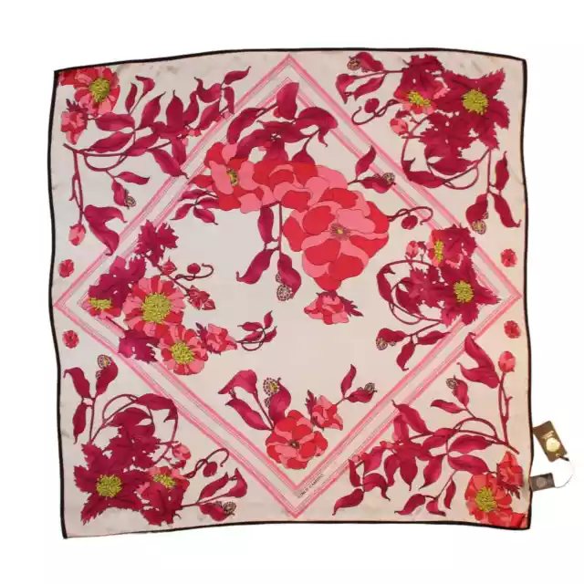 Vince Camuto 100% Silk Linear Floral 36" Square Scarf #VC2343