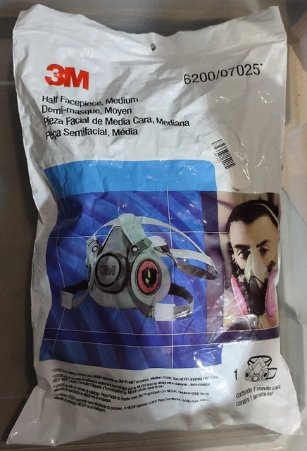 NUEVO 3M Media Cara Respirador Reutilizable 6200/07025 Mediano