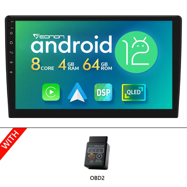 OBD+ISO Double 2Din 10.1" 8Core Android 12 Car Stereo GPS Navi Radio CarPlay DSP