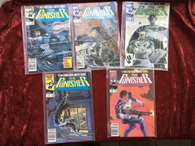 THE PUNISHER # 1 - 5 Limited Mini Series COMPLETE SET OF 5 1985 Mike Zeck