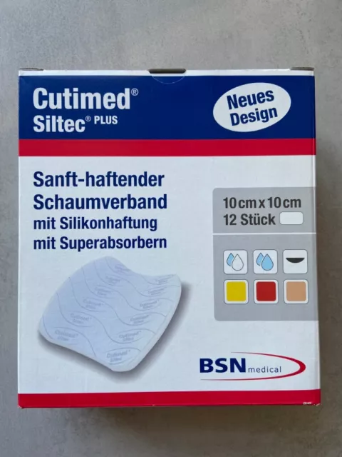 Cutimed Siltec Plus, 10 x 10cm, 12 Stck, REF 73288-07, Neuware!