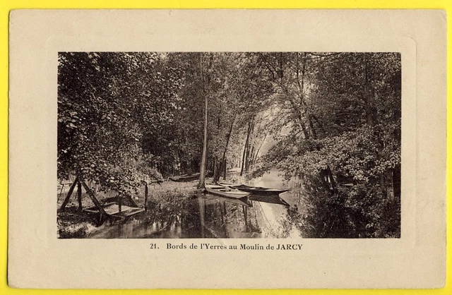 cpa 91 - BORDS de l'YERRES at MOULIN de JARCY (Essonne) boats