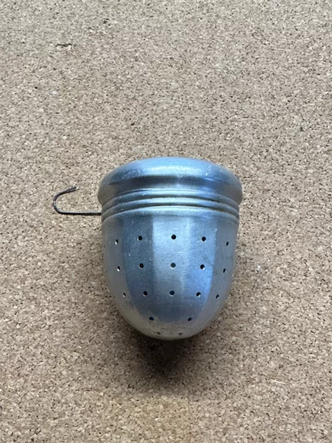 Vintage 2 1/2" Acorn Aluminum Loose Leaf Tea Herb Ball Infuser Strainer & Chain