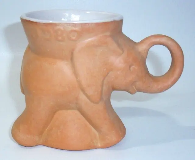 Vintage Frankoma 1980 Republican GOP Political Elephant Mug Cup