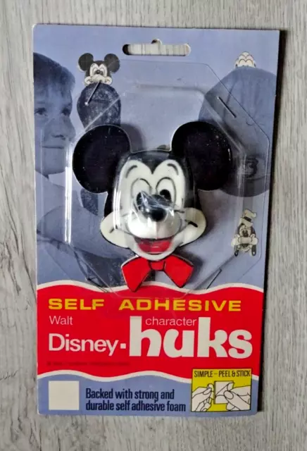 Mickey Mouse Door Hook Walt Disney Adhesive Vintage 1980s  New Sealed