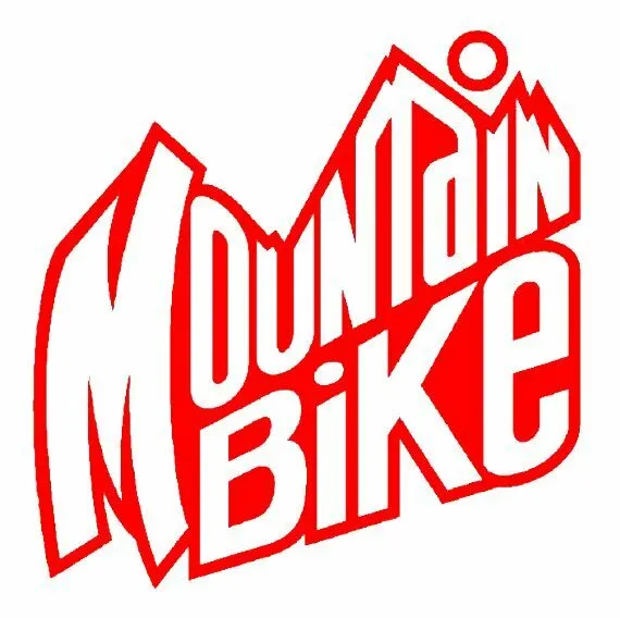 Large "Mountain Bike" decal in Red for your car, laptop iPad cover office or den