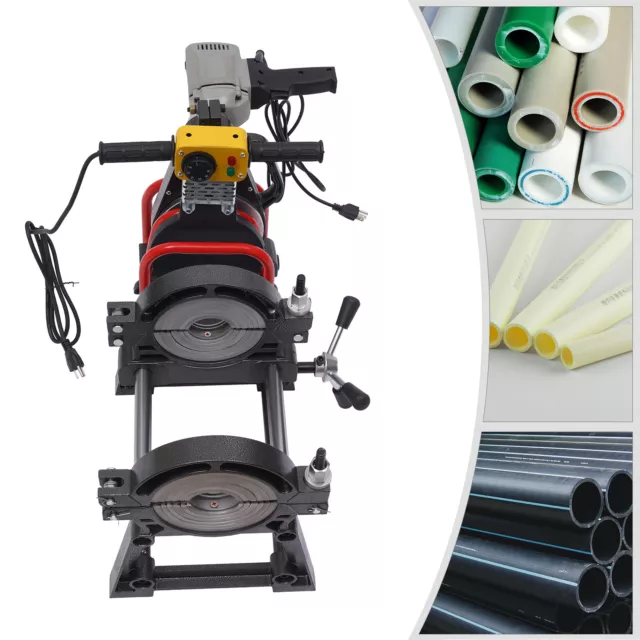 Pipe Fusion Welder 2-Clamp 63-200MM Butt PE HDPE Fitting Pipe Welding Machine US