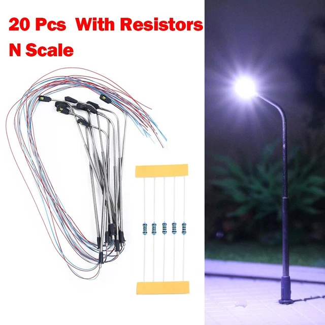 Lot De 5 Feux De Chemin De Fer H0 à LED – Pour éclairage Extérieur 3V Avec Résistances 12V