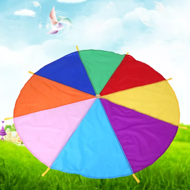 8 Handles 2m Diameter Kids Play Outdoor Teamwork Game Parachute Multicolor 3