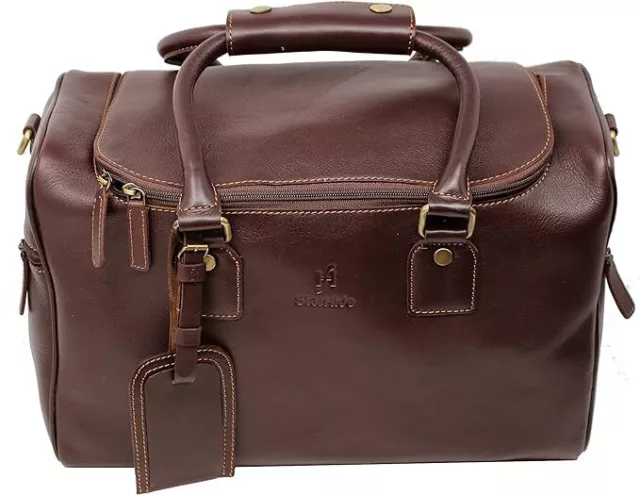 STARHIDE Genuine Leather Duffle Holdall Overnight Travel Weekend Gym Sports bag