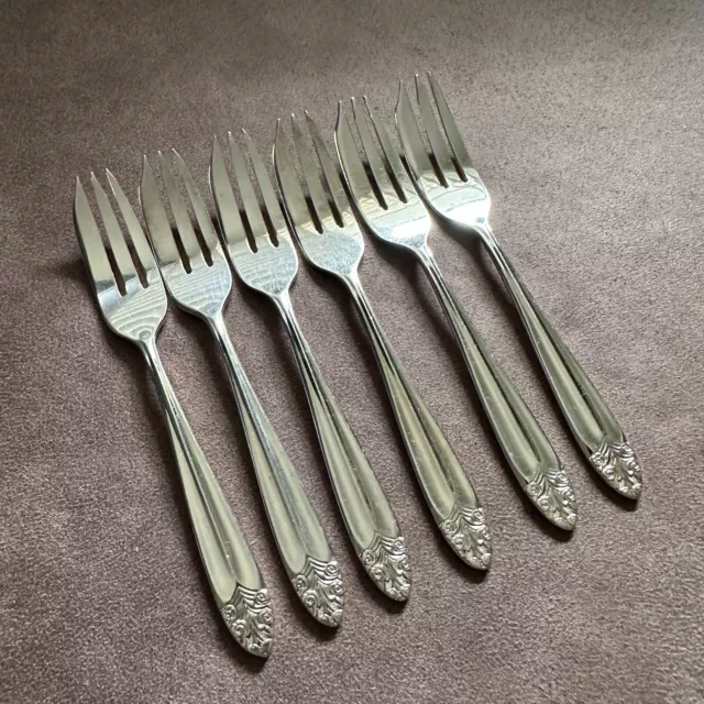 Set Of 6 Vintage Rodd Carmen Pattern Silver Plate Epns Cake Forks