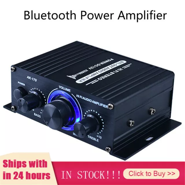 400W Mini HiFi Digital Bluetooth Stereo Audio Amplifier Radio Mic Car Home Use