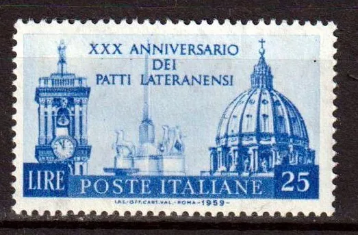 ITALIA REPUBBLICA 1959   30º anniversario dei patti lateranensi   MNH