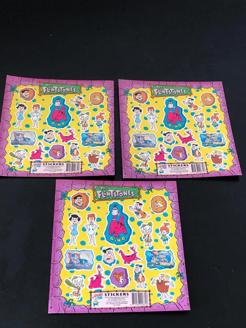 3 x THE FLINTSTONES STICKERS VINTAGE 1994 HANNA BARBERA   (1)