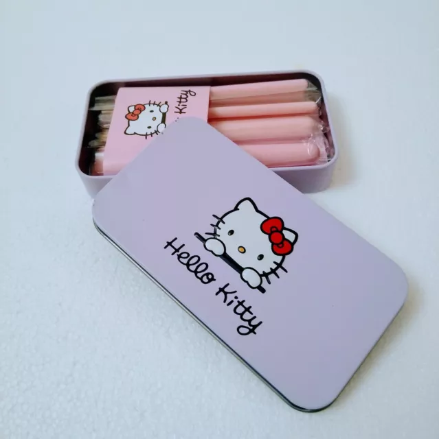 NEW 7pcs/set Pink Hello Kitty Makeup Brush Suit Cute Cartoon Metal Box New Style