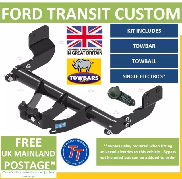 TOWBAR FOR FORD Transit Custom Van & Tourneo 2012 to 2024 Heavy Duty
