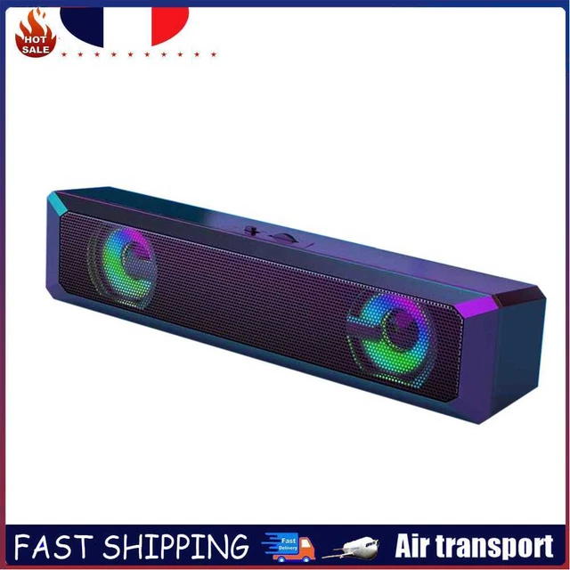 A4 6W USB Wired Sound Bar Home Theater TV RGB Stereo Surround Speaker Soundbar