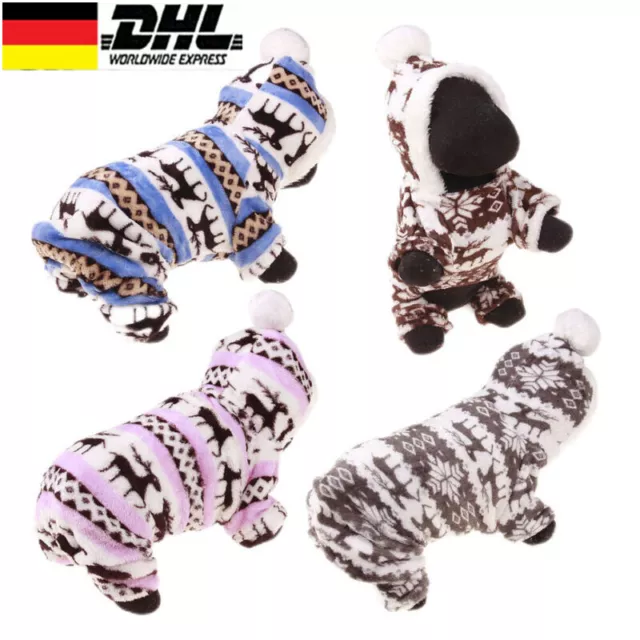 DE Herbst Winter Weiche Pyjamas Beine Hund Haustier Weihnachten Welpen Mantel