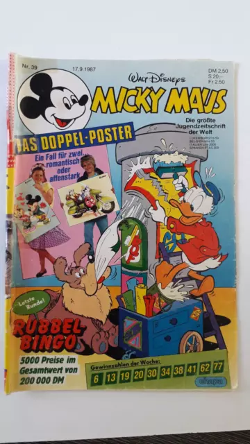 Micky Maus Heft Nr. 39 vom 17.9.1987 , Comic-Heft Walt Disneys