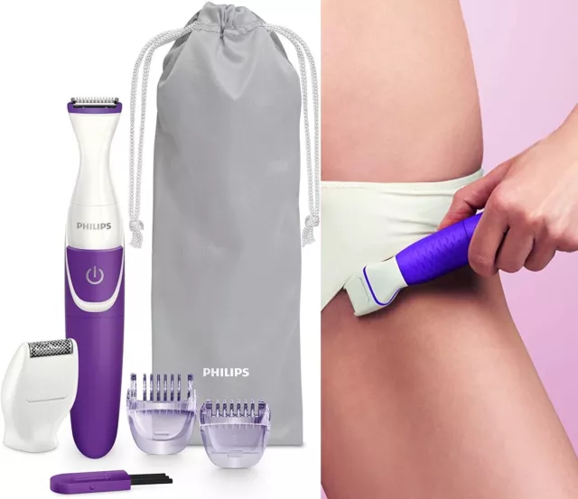 Philips Recortadora afeitadora inalámbrica precision femenina,zona bikini,pila