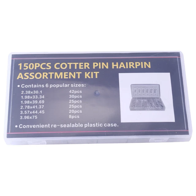 Kit di assortimento 150pcs Cotter Pin 304 in acciaio inox per meccanici automobilistici Riparazione di piccoli motori